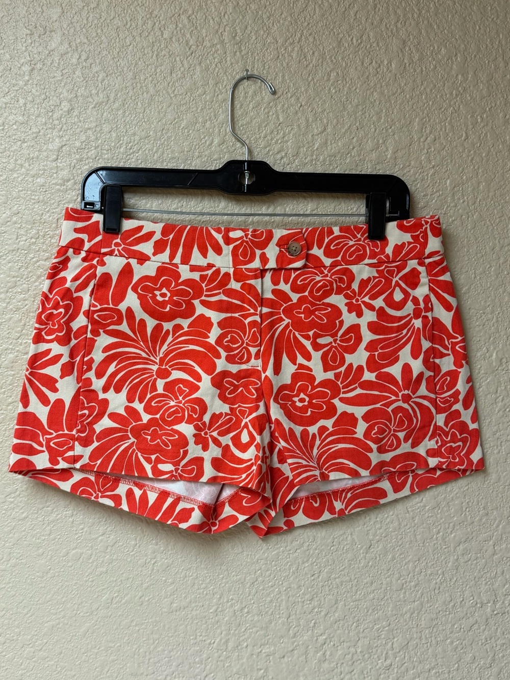 4/$20 J. Crew Red and White Floral Cotton Blend Shorts